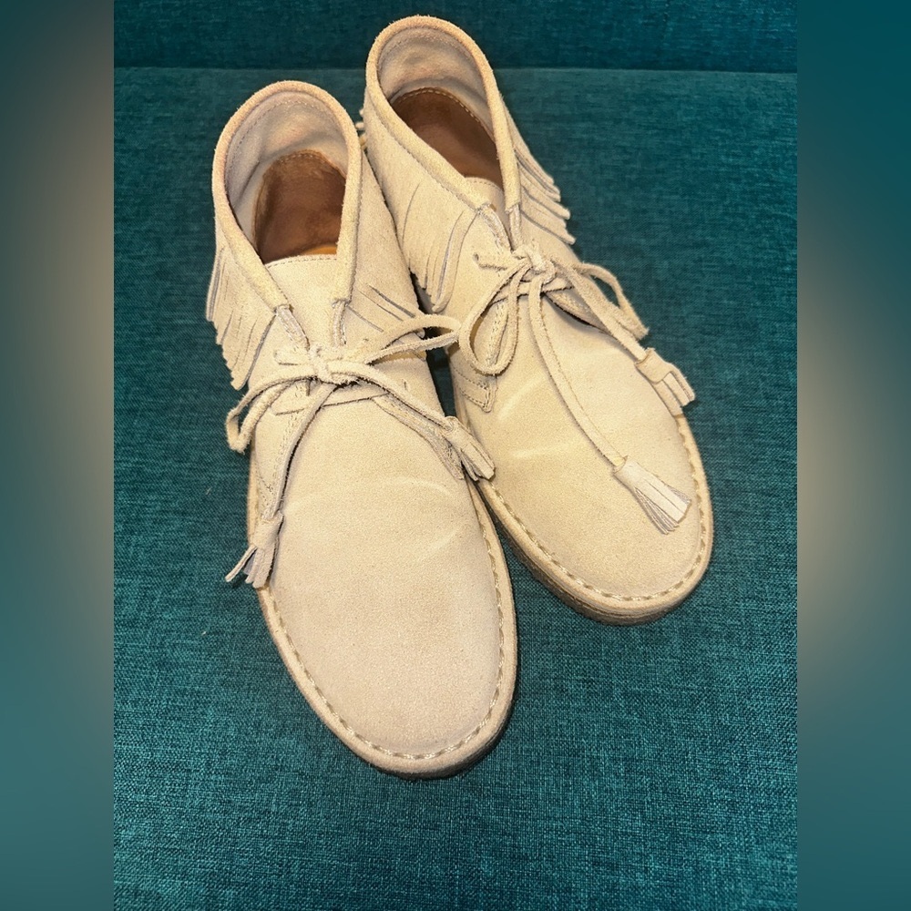 J.Crew Fringed Macalister Boot Chukka Boot Tan Suede Leather Ladies 7.5 EUC
